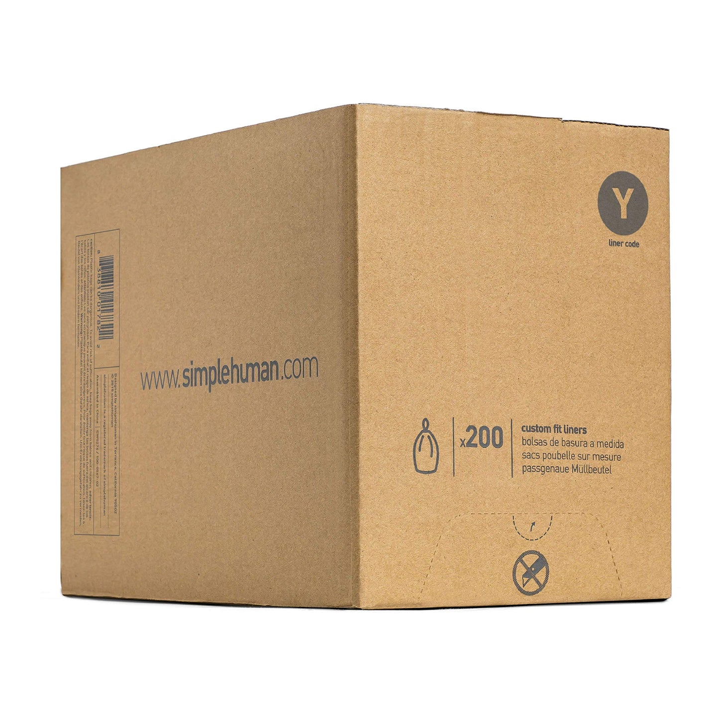 simplehuman Code H 60 Count, Genuine Custom Fit Liners, Drawstring Trash Bags in Dispenser Packs, 30-35 Liter / 8-9.2 Gallon, White