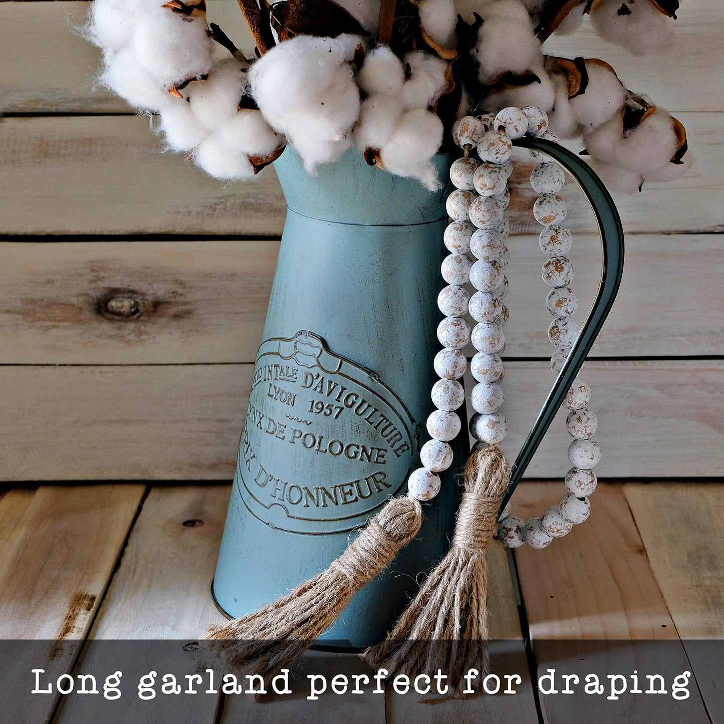 Wooden Bead Garland Decor, Wood Beads Garland Decorative Beads, Wooden Beads Garland, Wood Bead Garland Farmhouse, Wood Bead Garland Tassels, Boho Tassel Garland Beads Decor Beads Wooden Garland Beads