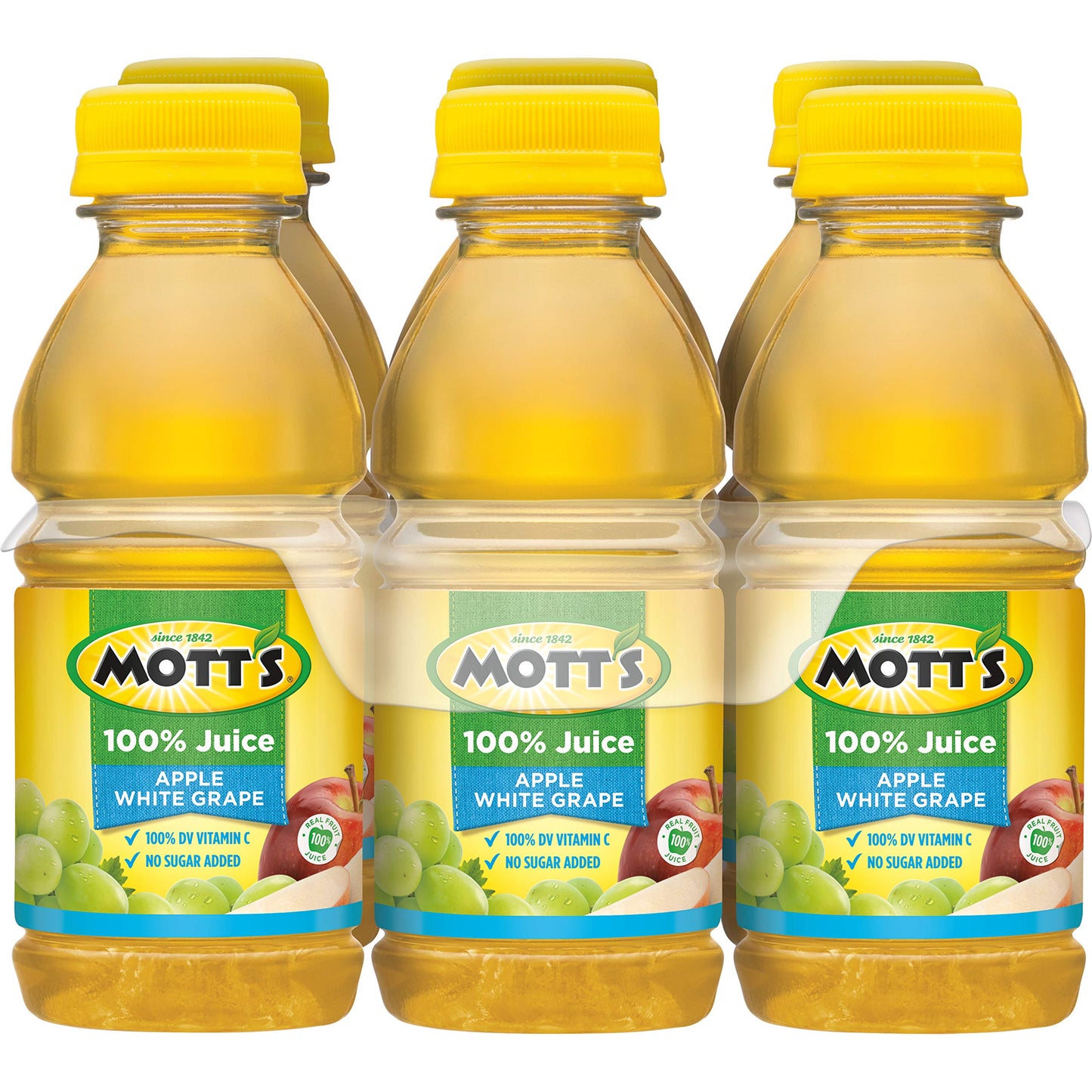 Mott's 100 % Original Apfelsaft, 8-fl-oz-Flaschen, 24 Stück (4 Packungen mit 6 Stück), 2 Portionen Obst, 100 % Fruchtsaft, glutenfrei, koffeinfrei, koscher, enthält keine künstlichen Farbstoffe oder Süßstoffe 