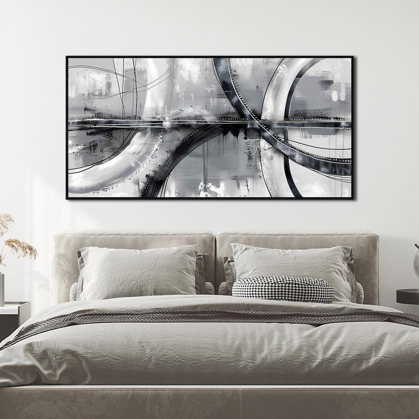 AOZEMI Floral Wall Pictures White Wall Art Lotus Wall Decorations Large Modern Artwork 29"x 59"Art for Kitchen Hotel