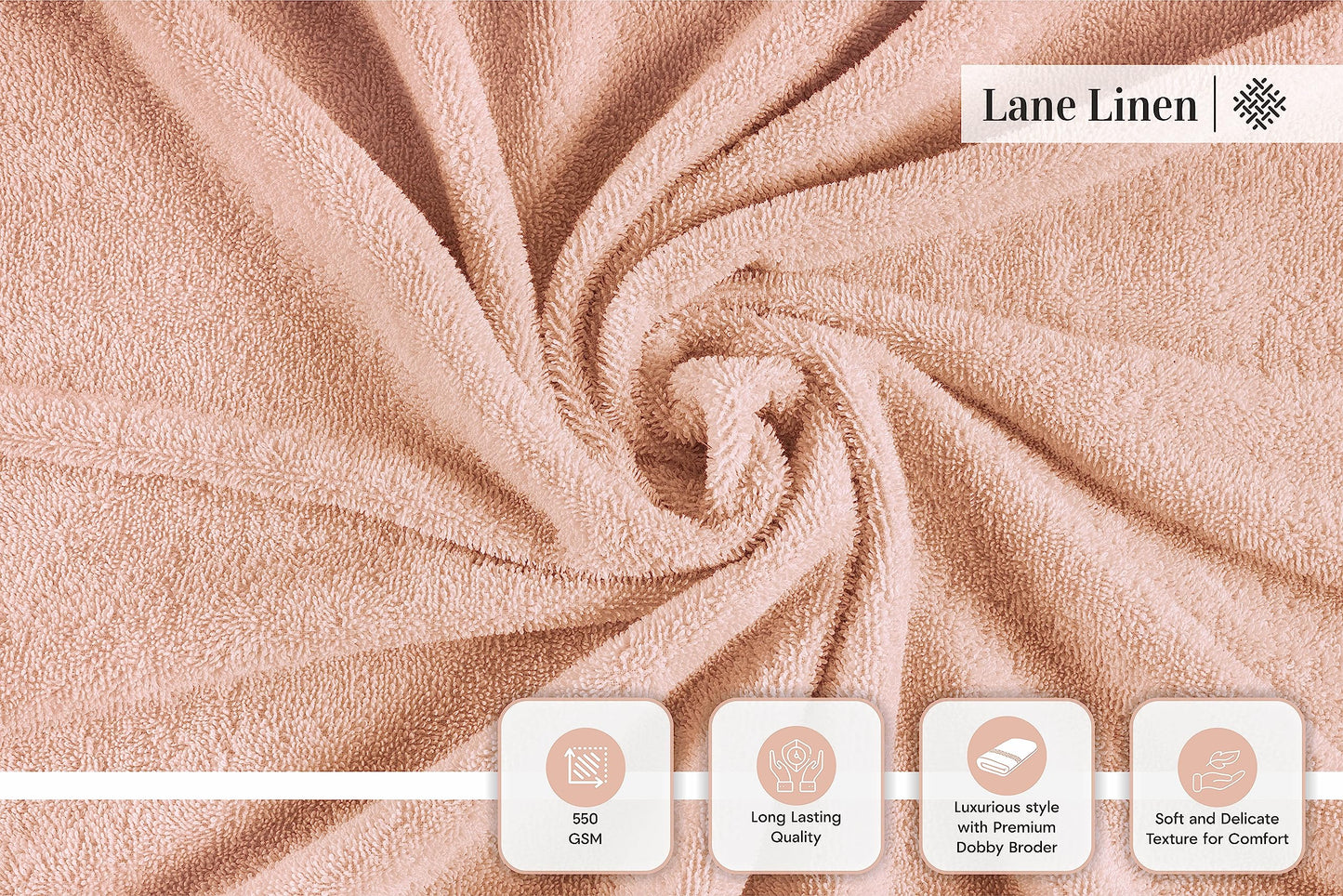 LANE LINEN 24-teiliges Badezimmerhandtuch-Set – 100 % Baumwolle, Badetuch-Sets, 4 Badetücher extragroß, 2 Badelaken, 6 Handtücher fürs Badezimmer, 8 Waschlappen, 4 Fingerkuppen-Handtücher – weiße Handtücher 