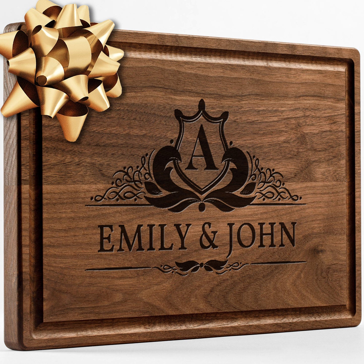 Personalized Walnut Cutting Board with Coasters, Mineral Oil and Gift Wrap Available - Customize Your Own Chopping Board Made in USA (Design 22, 3. Walnut 17"x11")