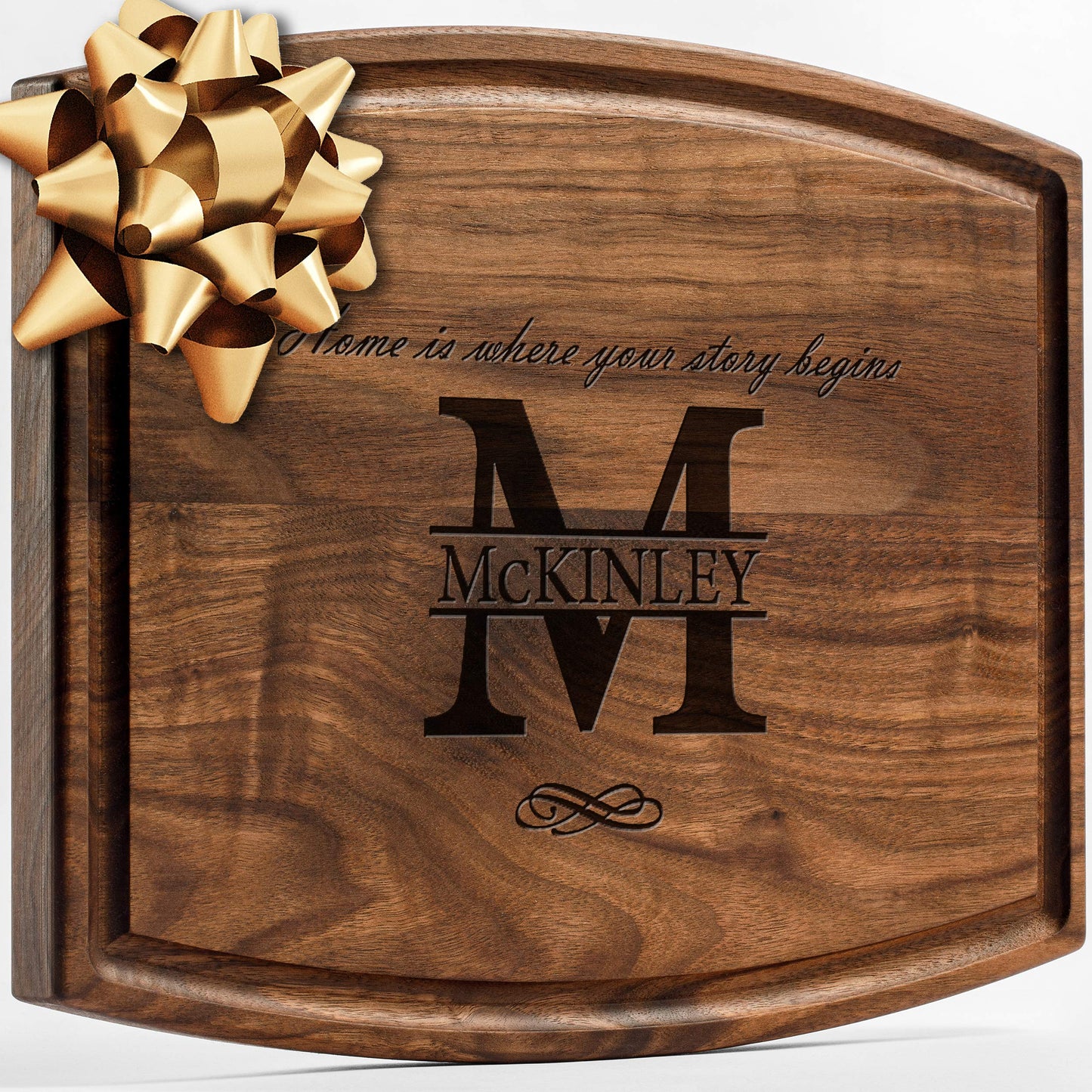 Personalized Walnut Cutting Board with Coasters, Mineral Oil and Gift Wrap Available - Customize Your Own Chopping Board Made in USA (Design 22, 3. Walnut 17"x11")