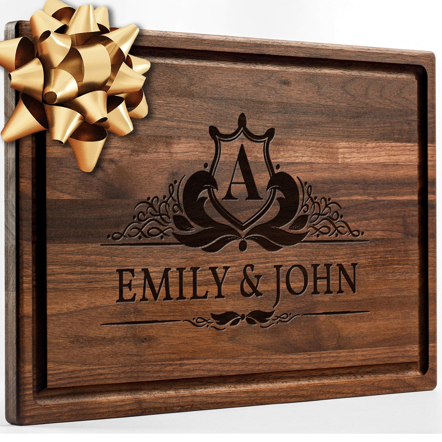 Personalized Walnut Cutting Board with Coasters, Mineral Oil and Gift Wrap Available - Customize Your Own Chopping Board Made in USA (Design 22, 3. Walnut 17"x11")