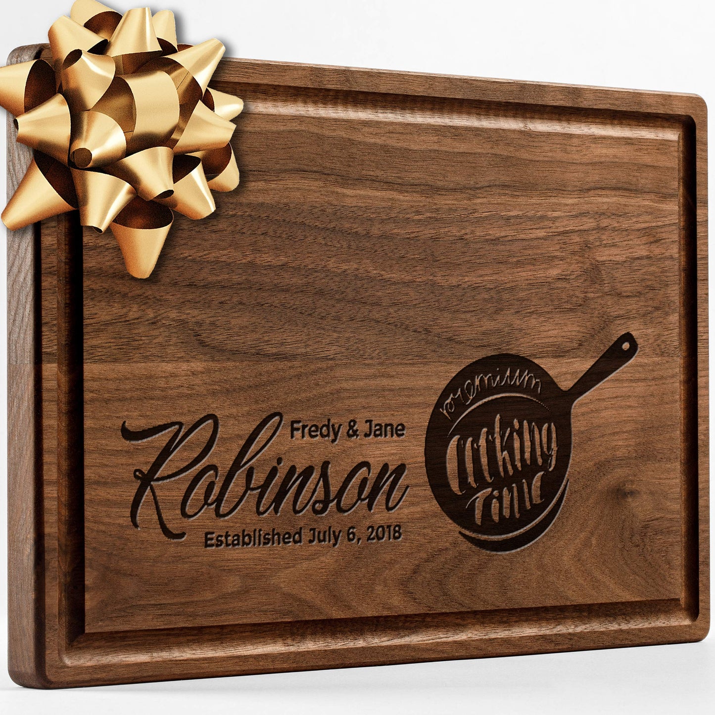 Personalized Walnut Cutting Board with Coasters, Mineral Oil and Gift Wrap Available - Customize Your Own Chopping Board Made in USA (Design 22, 3. Walnut 17"x11")