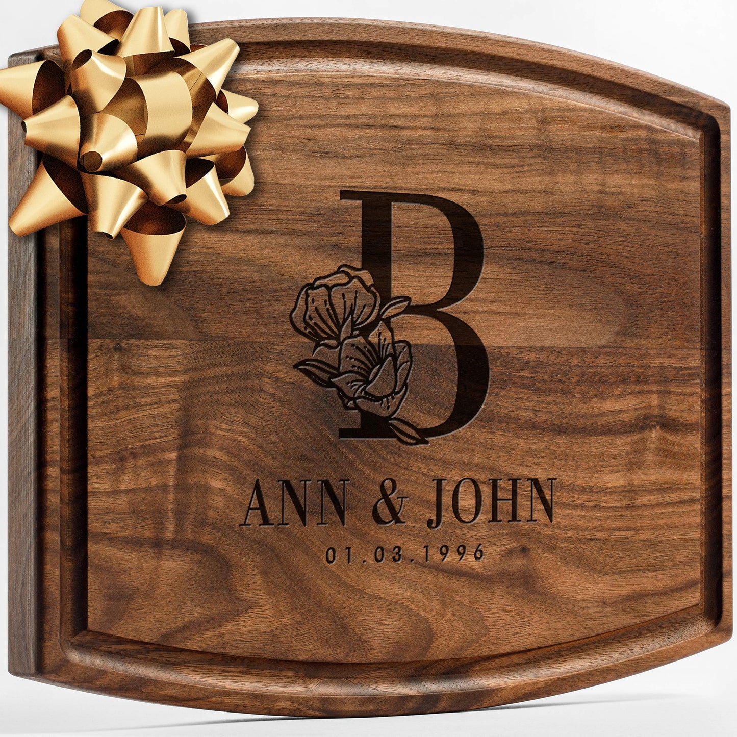 Personalized Walnut Cutting Board with Coasters, Mineral Oil and Gift Wrap Available - Customize Your Own Chopping Board Made in USA (Design 22, 3. Walnut 17"x11")