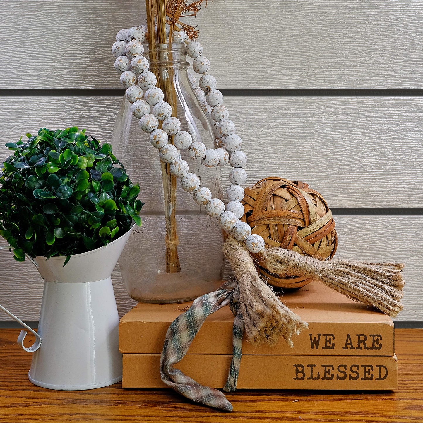 Wooden Bead Garland Decor, Wood Beads Garland Decorative Beads, Wooden Beads Garland, Wood Bead Garland Farmhouse, Wood Bead Garland Tassels, Boho Tassel Garland Beads Decor Beads Wooden Garland Beads