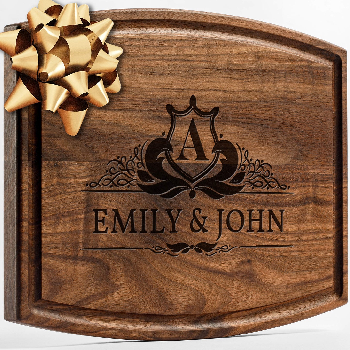 Personalized Walnut Cutting Board with Coasters, Mineral Oil and Gift Wrap Available - Customize Your Own Chopping Board Made in USA (Design 22, 3. Walnut 17"x11")