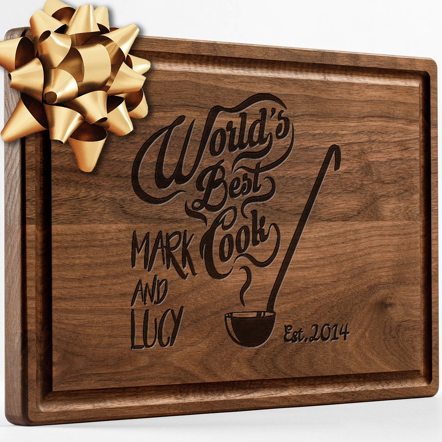 Personalized Walnut Cutting Board with Coasters, Mineral Oil and Gift Wrap Available - Customize Your Own Chopping Board Made in USA (Design 22, 3. Walnut 17"x11")