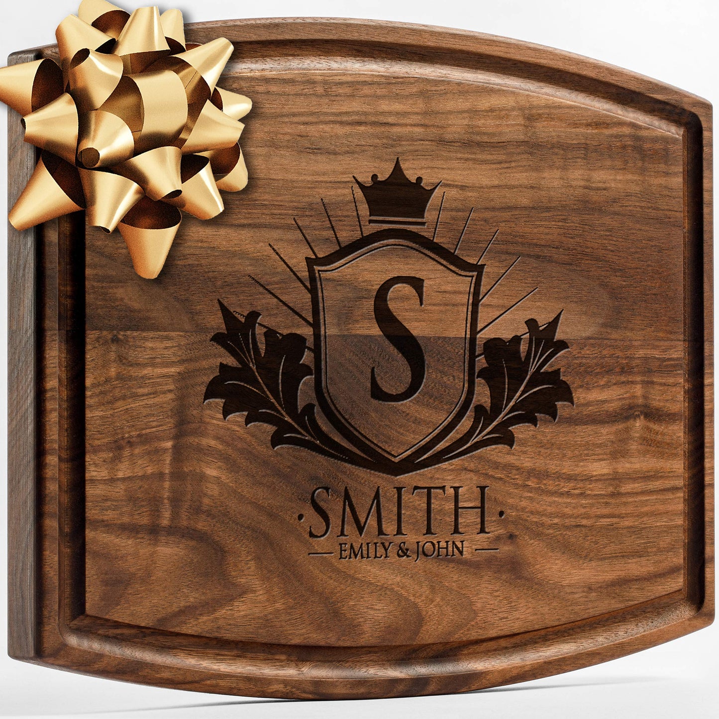 Personalized Walnut Cutting Board with Coasters, Mineral Oil and Gift Wrap Available - Customize Your Own Chopping Board Made in USA (Design 22, 3. Walnut 17"x11")