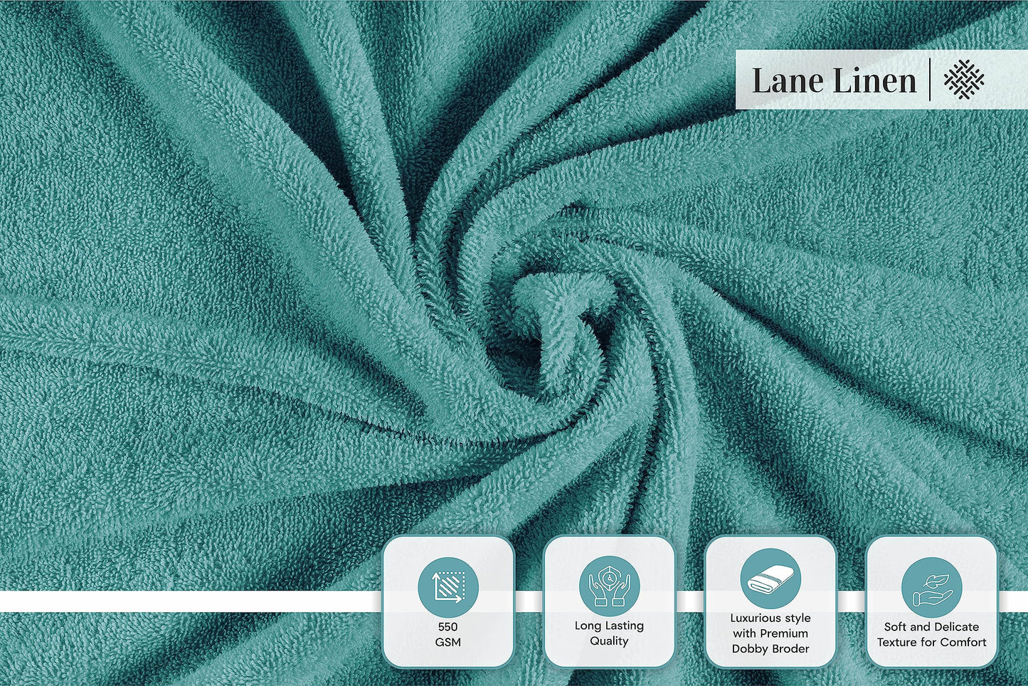 LANE LINEN 24-teiliges Badezimmerhandtuch-Set – 100 % Baumwolle, Badetuch-Sets, 4 Badetücher extragroß, 2 Badelaken, 6 Handtücher fürs Badezimmer, 8 Waschlappen, 4 Fingerkuppen-Handtücher – weiße Handtücher 