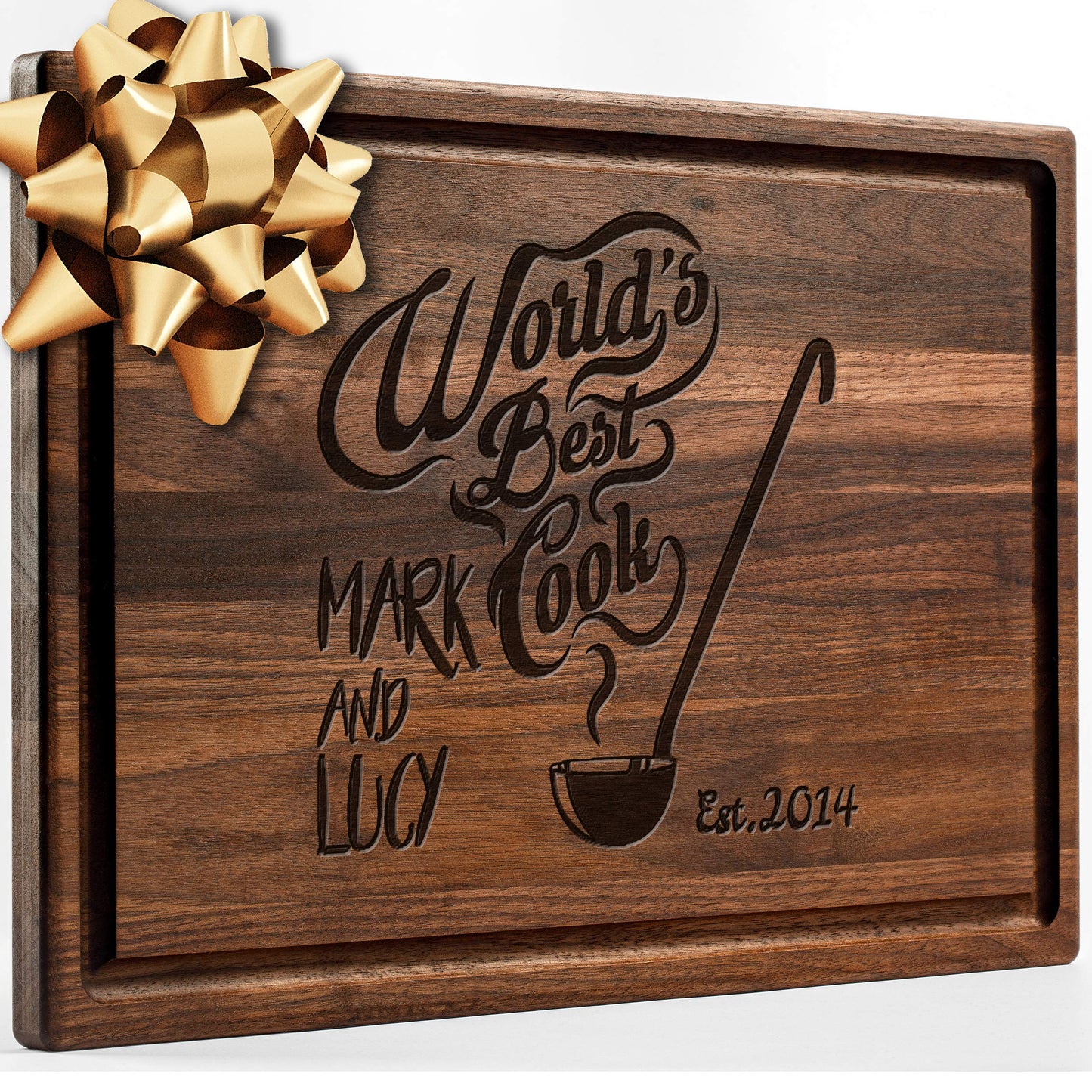 Personalized Walnut Cutting Board with Coasters, Mineral Oil and Gift Wrap Available - Customize Your Own Chopping Board Made in USA (Design 22, 3. Walnut 17"x11")