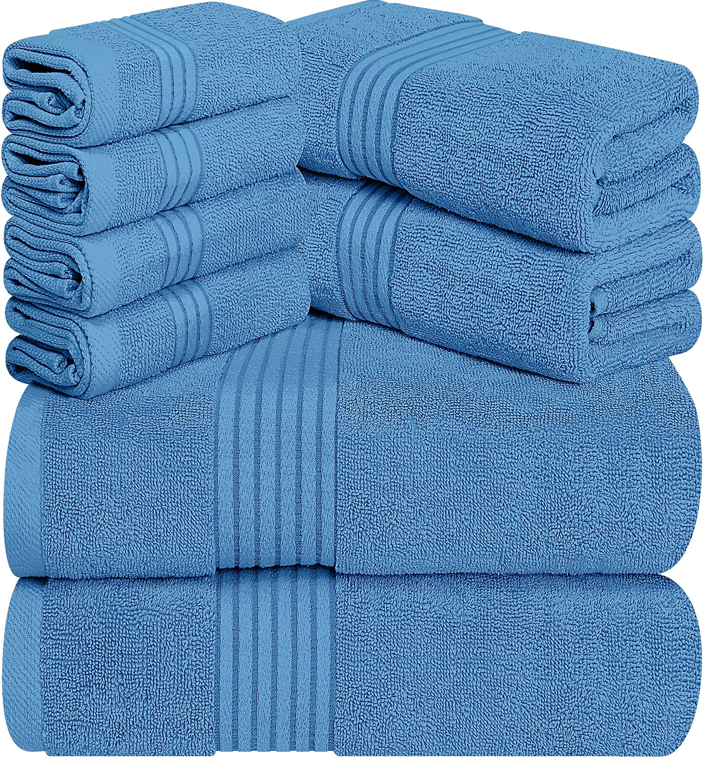 Utopia Towels - 600 GSM 8-Piece Premium Towel Set, 2 Bath Towels, 2 Hand Towels and 4 Washcloths -100% Ring Spun Cotton - Machine Washable, Super Soft and Highly Absorbent (Beige)