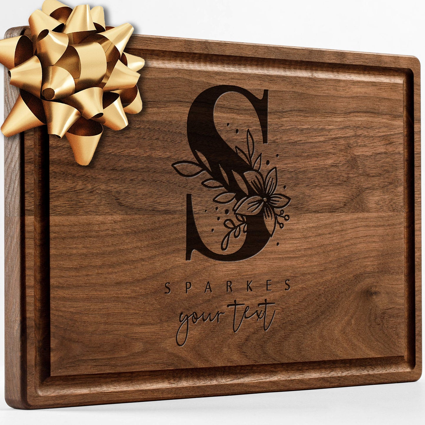 Personalized Walnut Cutting Board with Coasters, Mineral Oil and Gift Wrap Available - Customize Your Own Chopping Board Made in USA (Design 22, 3. Walnut 17"x11")