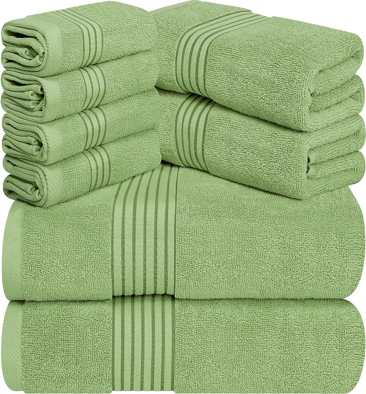 Utopia Towels - 600 GSM 8-teiliges Premium-Handtuchset, 2 Badetücher, 2 Handtücher und 4 Waschlappen - 100 % ringgesponnene Baumwolle - maschinenwaschbar, superweich und sehr saugfähig (Beige) 