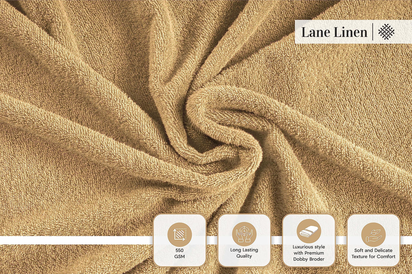 LANE LINEN 24 Piece Bathroom Towels Set - 100% Cotton Bath Towel Sets, 4 Bath Towels Extra Large, 2 Bath Sheets, 6 Hand Towels for Bathroom, 8 Face Wash Cloth, 4 Fingertip Towels - White Towels