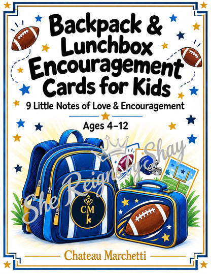 Soccer Backpack & Lunchbox Encouragement Cards for Kids | 9 Printable Notes | Choose Your Color