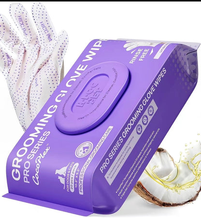 PET Grooming Glove Wipes — 20 Pieces