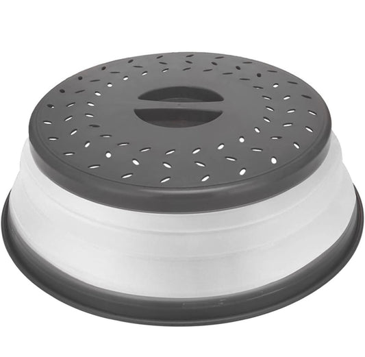 Collapsible Microwave Splatter Cover with Vent (Gray)