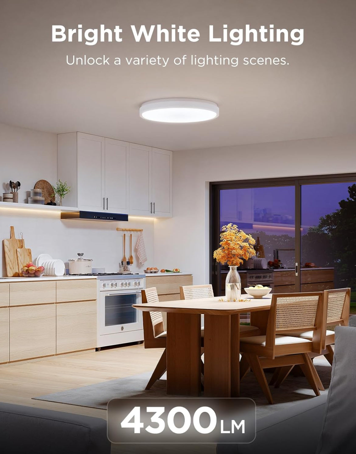 Govee Smart Ceiling Light 4300LM, RGBIC LED Ceiling Light Fixture Works with Matter, Flush Mount Light Fixture, DIY Colors, 2700K-6500K