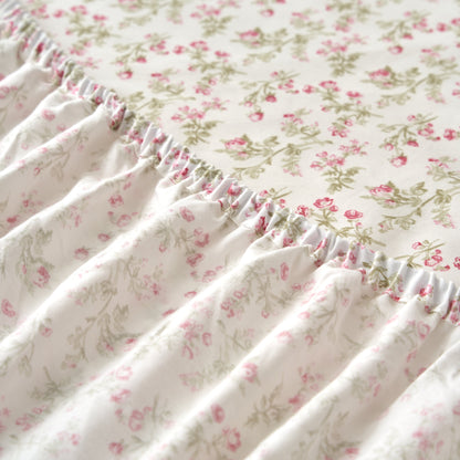DaDa Bedding Romantic Coquette 100% Cotton Floral Sheet Set – Soft, Breathable, Deep Pocket, Wrinkle-Resistant