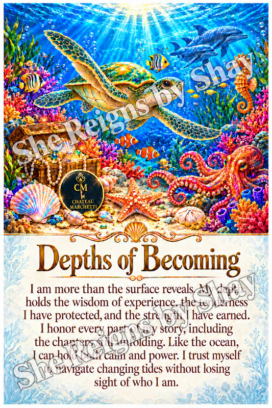 Depths of Becoming | Ocean-Inspired Affirmation Art | JPEG Download