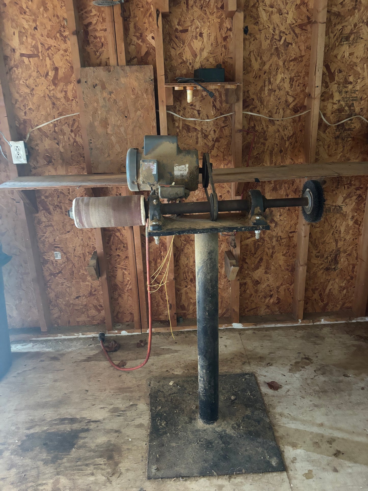 Local pickup only (Stony Point, NC) - Vintage Industrial Bench Grinder / Buffer on Pedestal Stand – Heavy Duty