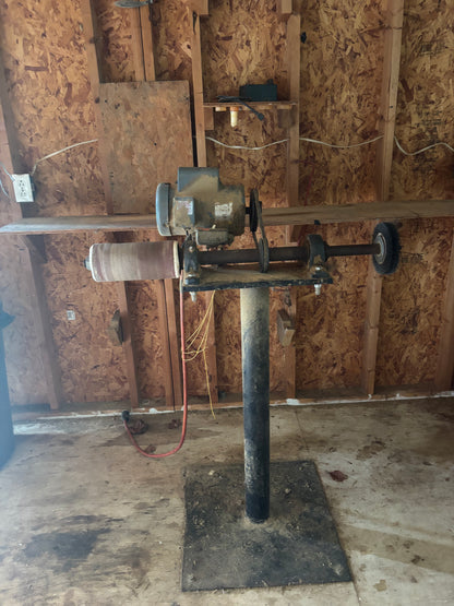 Local pickup only (Stony Point, NC) - Vintage Industrial Bench Grinder / Buffer on Pedestal Stand – Heavy Duty