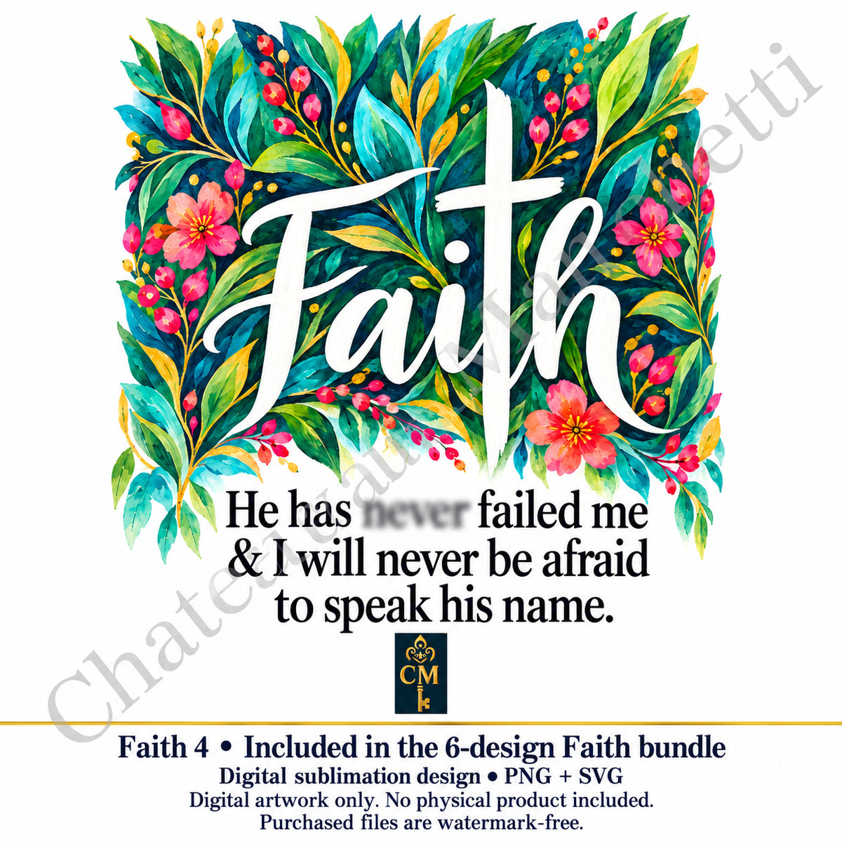 Faith Inspirational Sublimation Bundle | 6 Designs | PNG + SVG