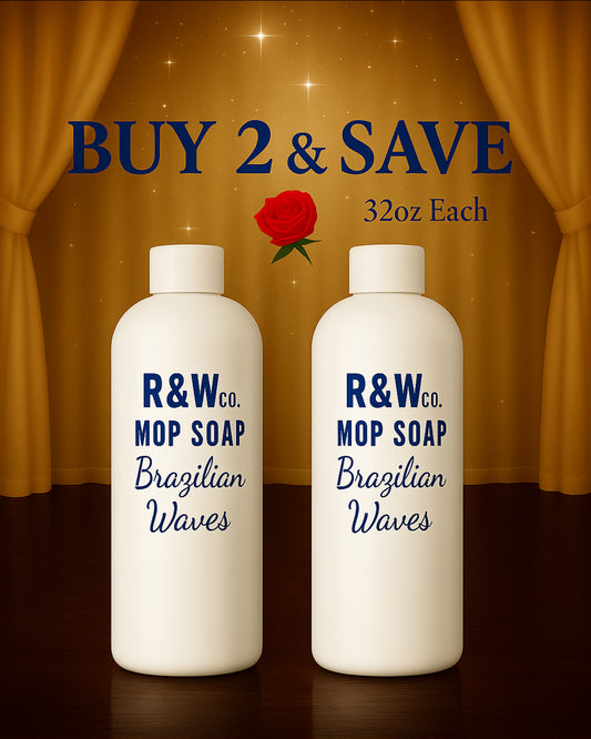 Brazilian Waves Mop Soap 2-Pack (32oz Each) – Lavish, High-End Home Experience | Highly Scented Multi-Surface Cleaner