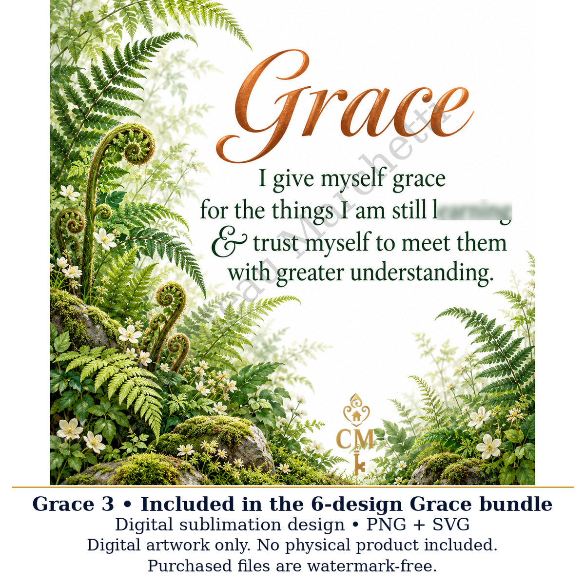Grace Inspirational Sublimation Bundle | 6 Designs | PNG + SVG