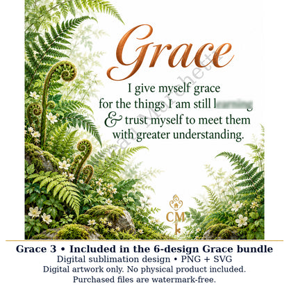 Grace Inspirational Sublimation Bundle | 6 Designs | PNG + SVG