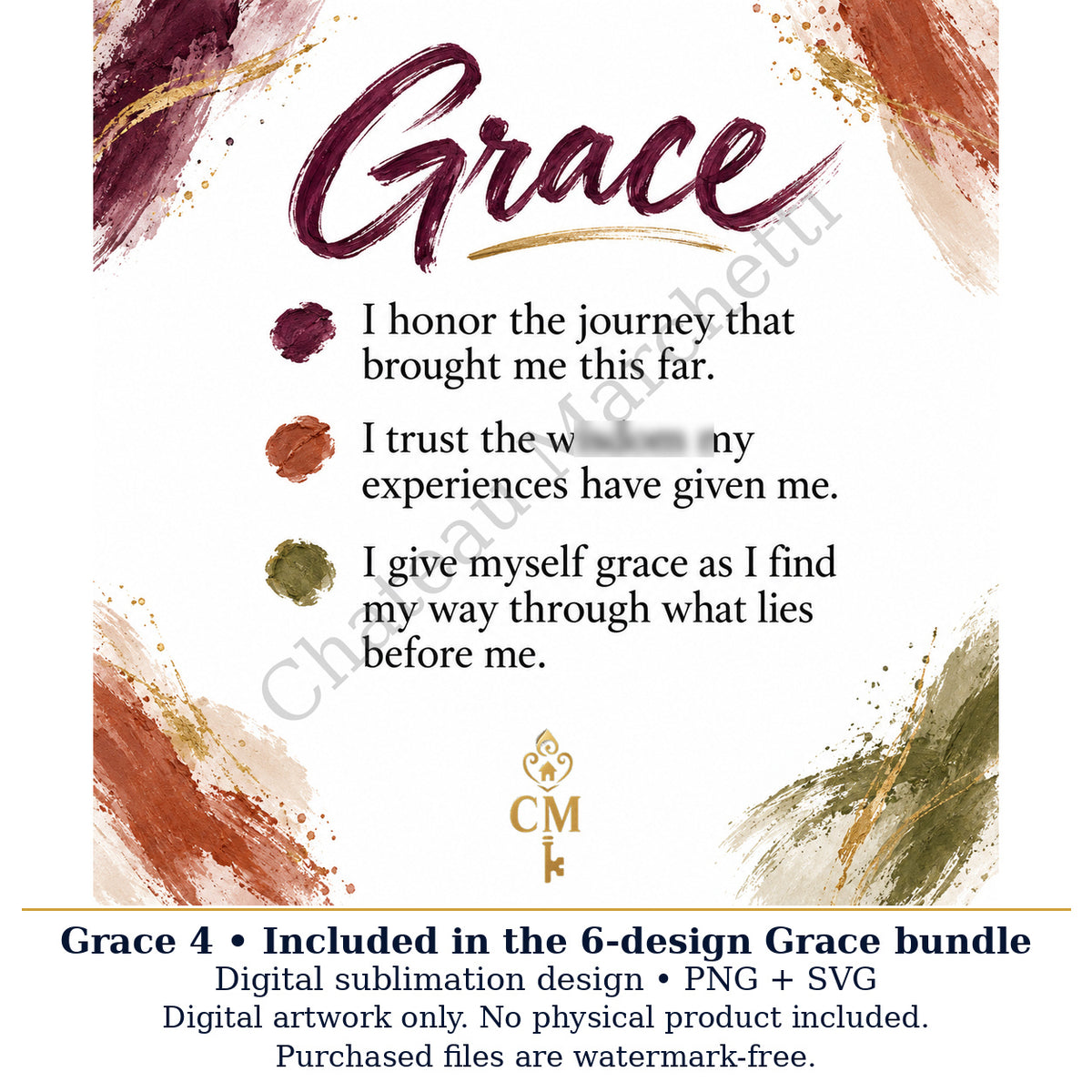 Grace Inspirational Sublimation Bundle | 6 Designs | PNG + SVG