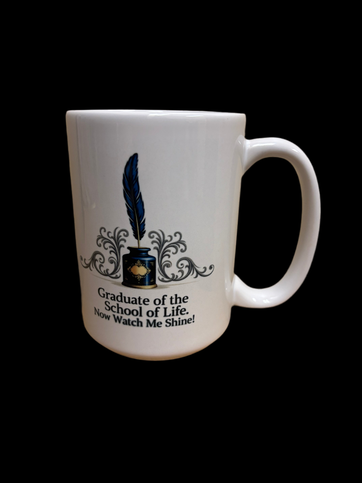 Tasse en céramique « I Graduated: The School of Life » de Chateau Marchetti® de 11 oz | Un symbole de triomphe, de croissance et de résilience | Comprend un cadeau bonus gratuit