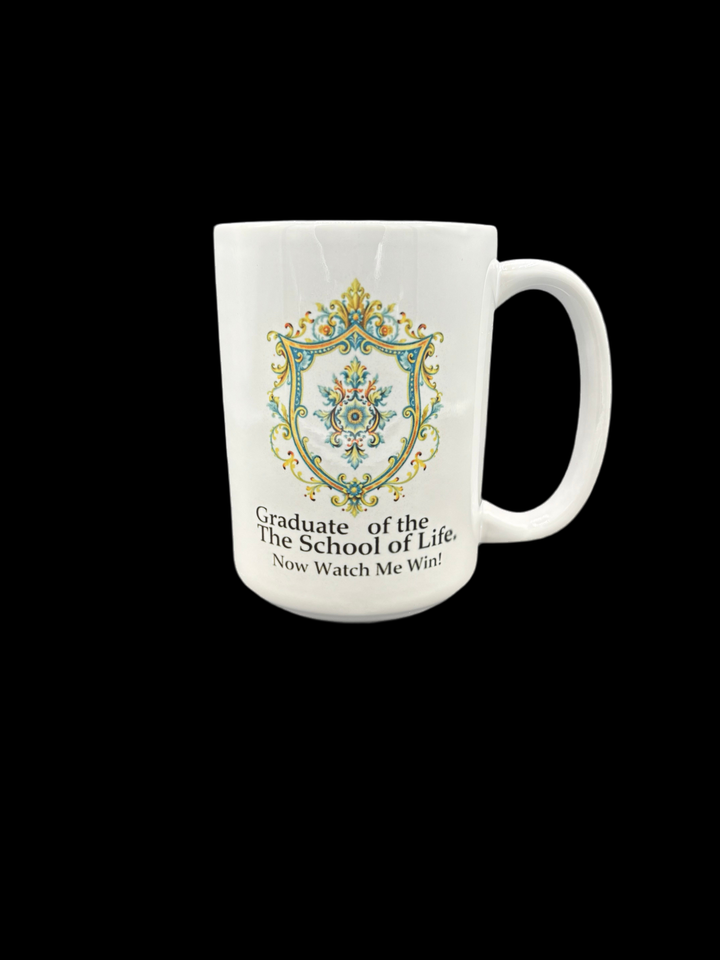 Tasse en céramique « I Graduated: The School of Life » de Chateau Marchetti® de 11 oz | Un symbole de triomphe, de croissance et de résilience | Comprend un cadeau bonus gratuit