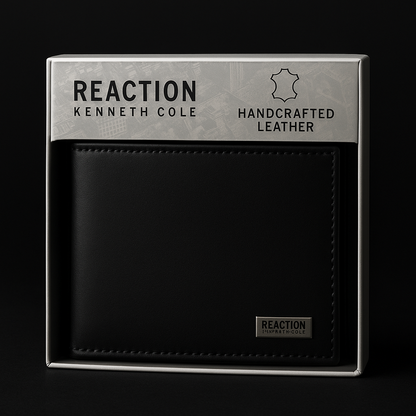 Kenneth Cole Reaction Hand-Crafted Leather Bifold Wallet (Black)