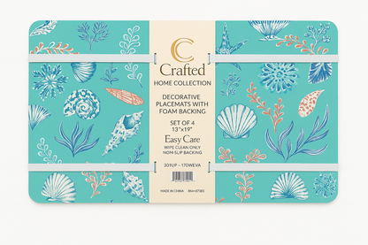 Coastal Placemats – Set of 4 | Foam-Backed | 13”x19”