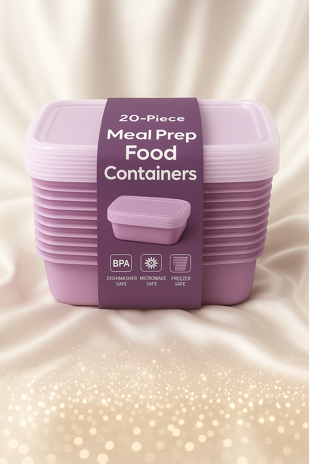 20-Piece Stackable Meal Prep Container Set – BPA-Free, Reusable, 34 oz Capacity