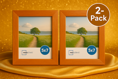 5x7 Picture Frame 2-Pack – Classic Wood Style, Tabletop or Wall Display