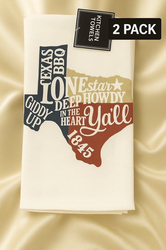Lone Star Spirit Kitchen Towel Set – 2-Pack | Texas BBQ & Western Charm