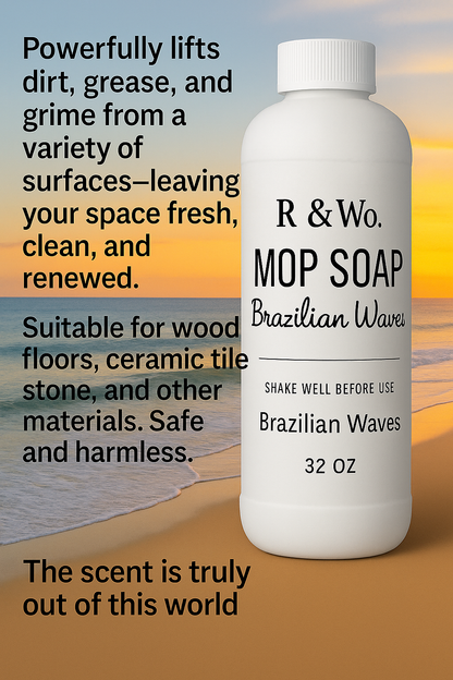Brazilian Waves Mop Soap 2-Pack (32oz Each) – Lavish, High-End Home Experience | Highly Scented Multi-Surface Cleaner