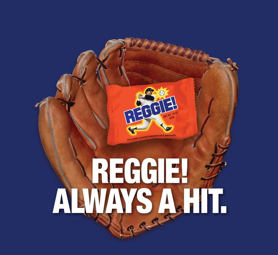 The REGGIE! Bar - Milk Chocolate Covered Caramel and Peanuts (24-Pack) Reggie Bars 1.8oz Per Made in USA Endorsed by Baseball Legend Jackson