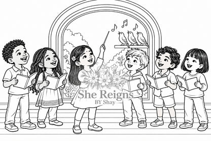 Joyful Harmony Printable Music Coloring Art | She Reigns by Shay