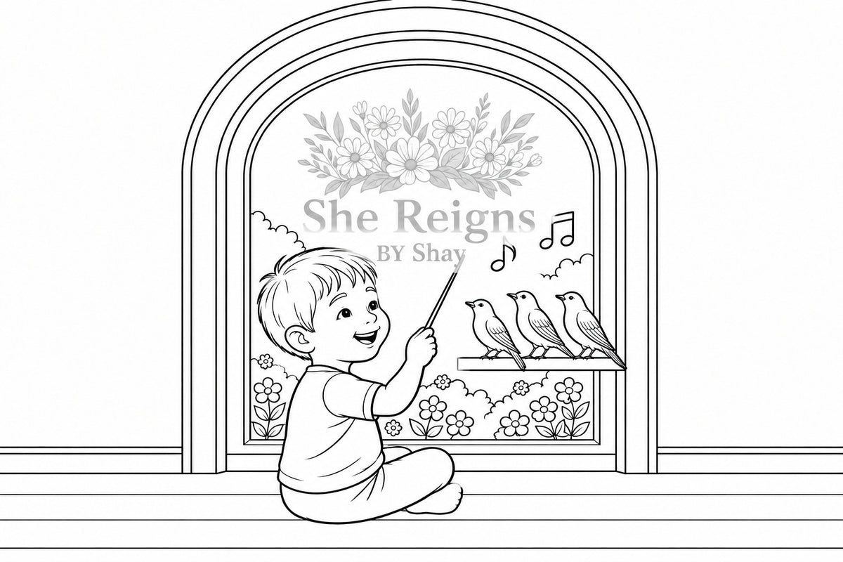 Joyful Harmony Printable Music Coloring Art | She Reigns by Shay