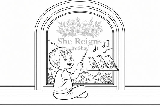 Joyful Harmony Printable Music Coloring Art | She Reigns by Shay