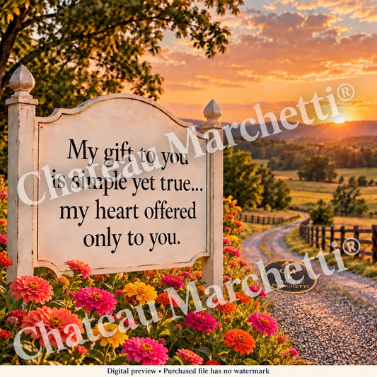 My Gift to You | Romantic Printable Quote Art | JPEG Download