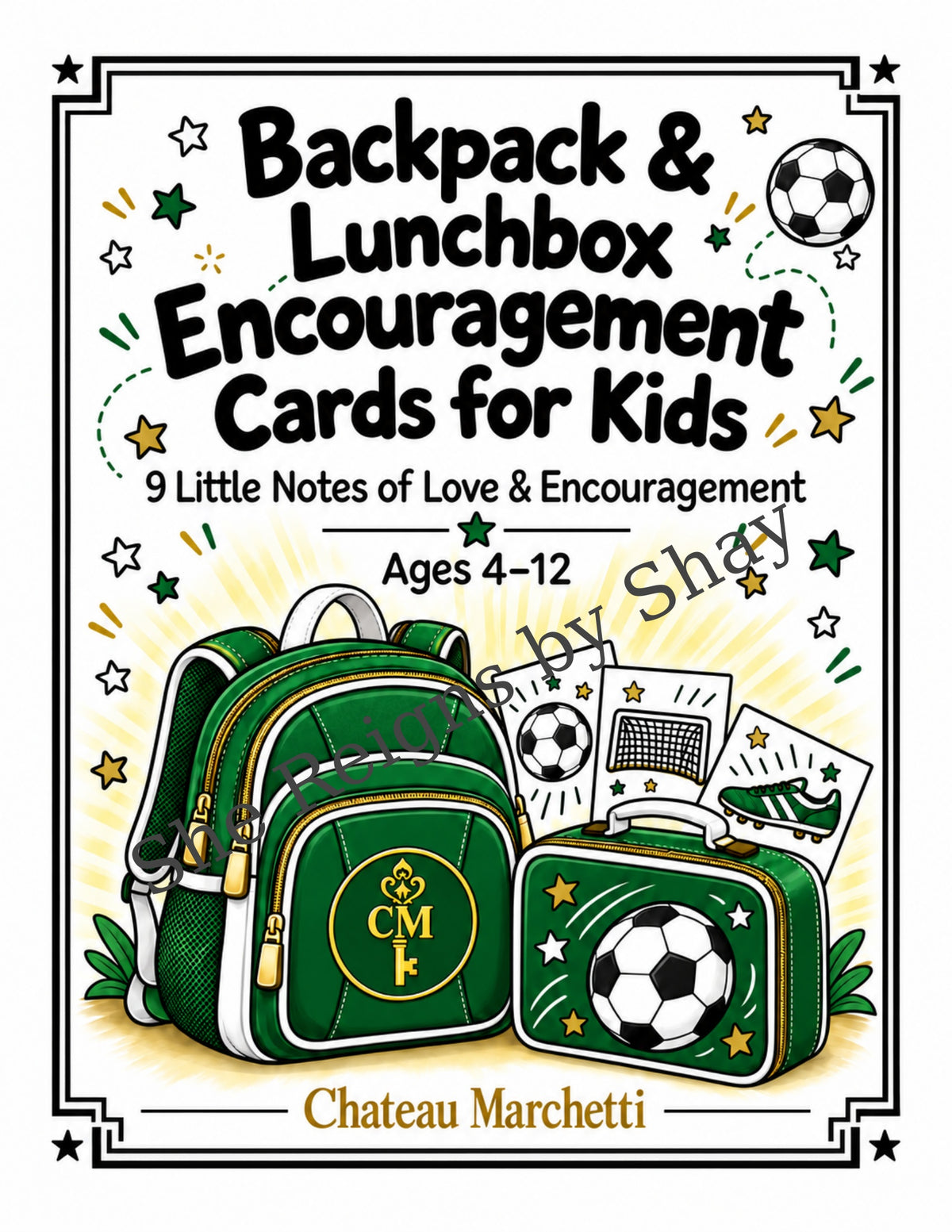 Soccer Backpack & Lunchbox Encouragement Cards for Kids | 9 Printable Notes | Choose Your Color