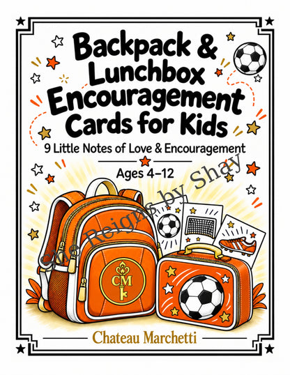 Soccer Backpack & Lunchbox Encouragement Cards for Kids | 9 Printable Notes | Choose Your Color