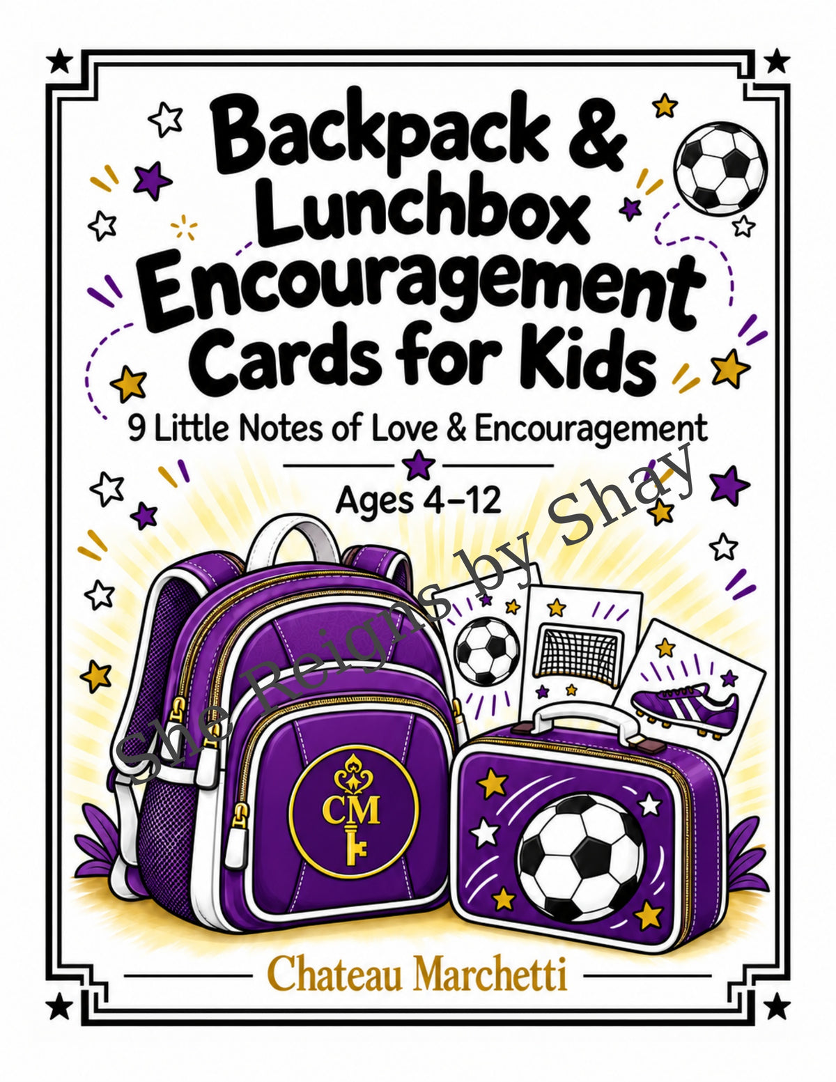 Soccer Backpack & Lunchbox Encouragement Cards for Kids | 9 Printable Notes | Choose Your Color