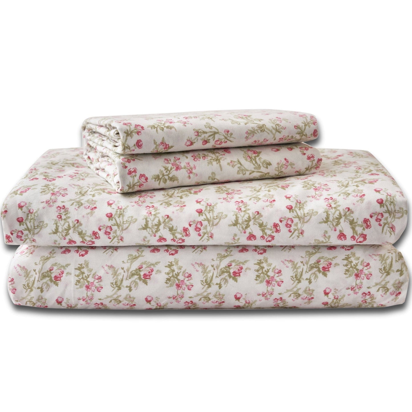 DaDa Bedding Romantic Coquette 100% Cotton Floral Sheet Set – Soft, Breathable, Deep Pocket, Wrinkle-Resistant